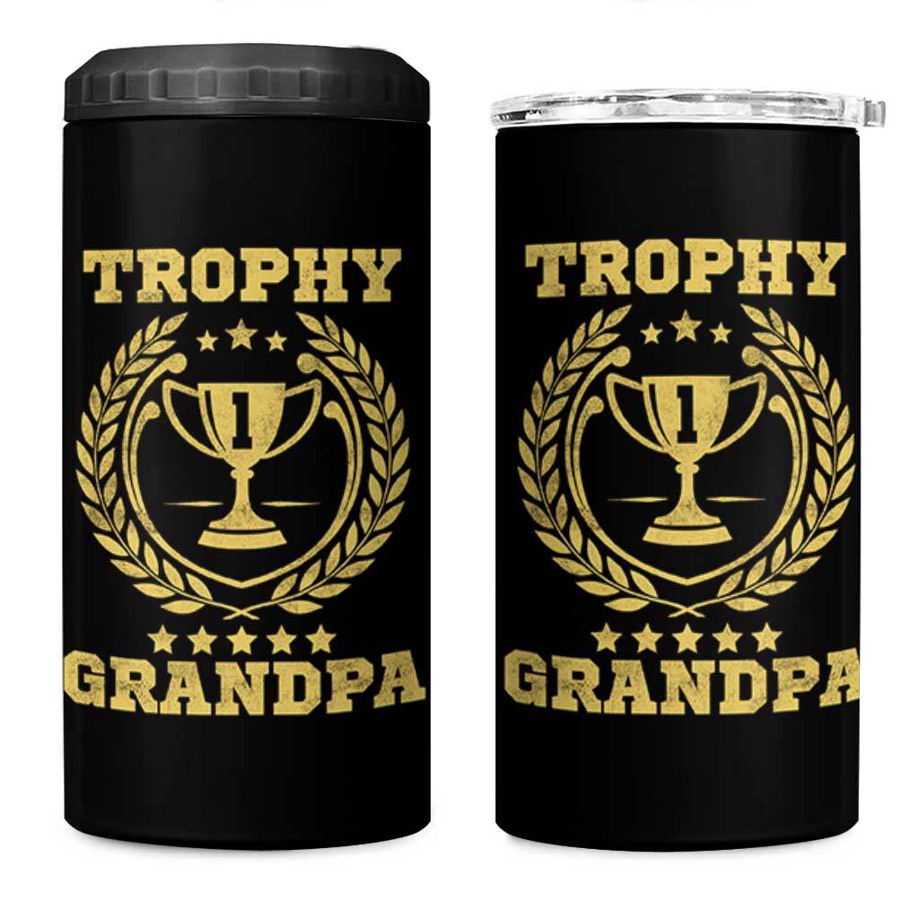 Trophy Grandpa 4 in 1 Can Cooler Tumbler Funny Number One Grandfather