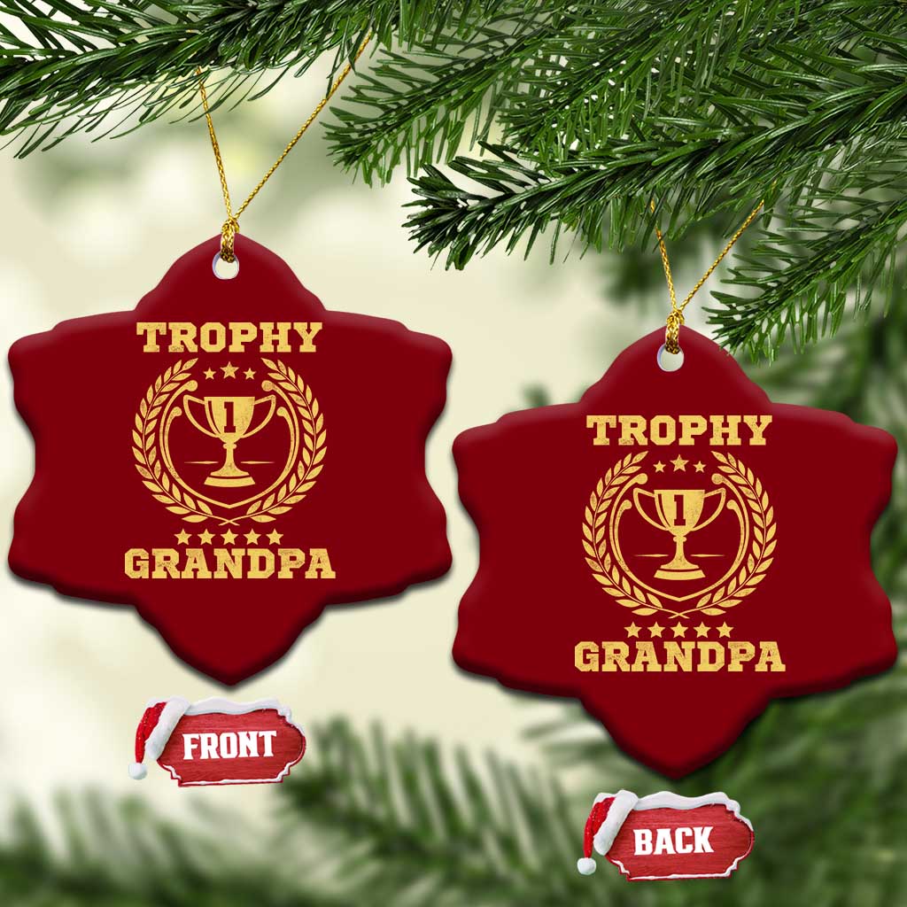 Trophy Grandpa Ceramic Ornament Funny Number One Grandfather