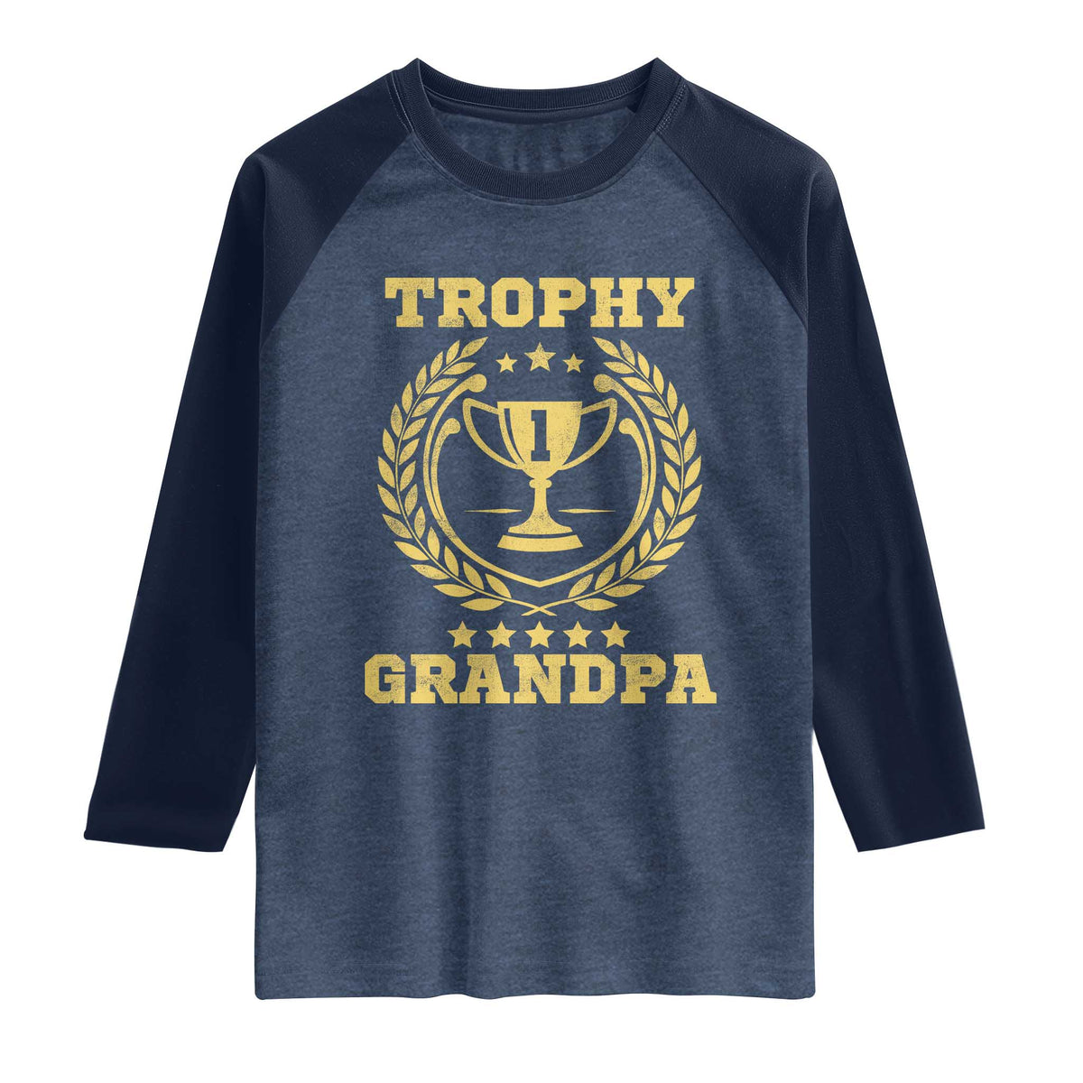 Trophy Grandpa Raglan Shirt Funny Number One Grandfather