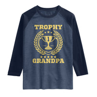 Trophy Grandpa Raglan Shirt Funny Number One Grandfather