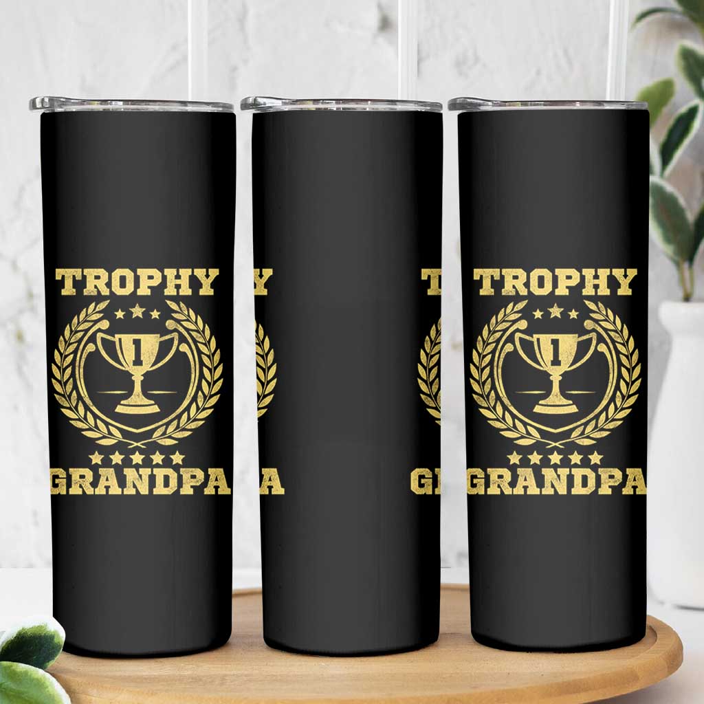 Trophy Grandpa Skinny Tumbler Funny Number One Grandfather