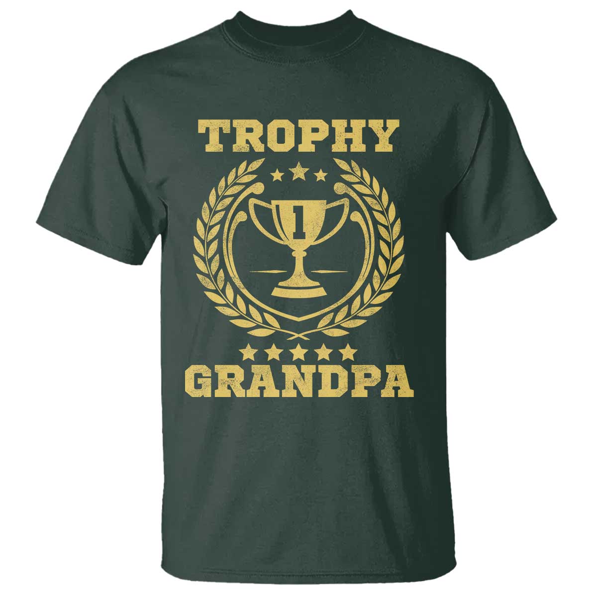 Trophy Grandpa T Shirt Funny Number One Grandfather
