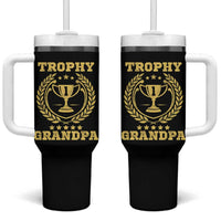 Trophy Grandpa Tumbler With Handle Funny Number One Grandfather