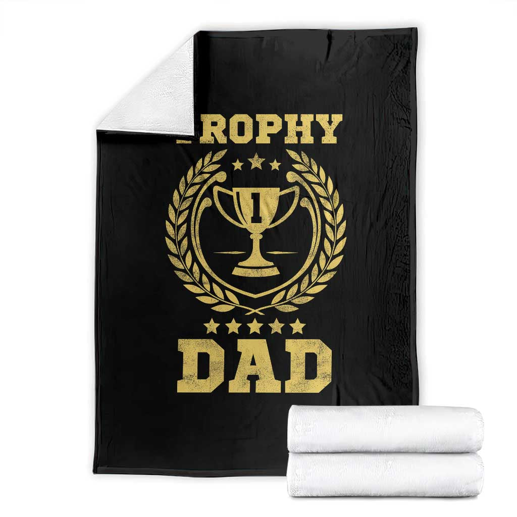 Trophy Dad Throw Blanket Number One Daddy Funny Dad Joke