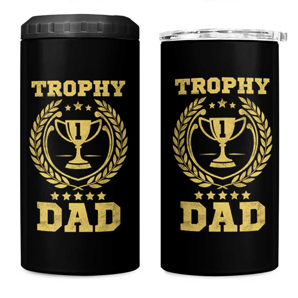 Trophy Dad 4 in 1 Can Cooler Tumbler Number One Daddy Funny Dad Joke