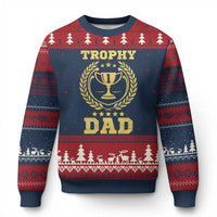 Trophy Dad Ugly Christmas Sweater Number One Daddy Funny Dad Joke