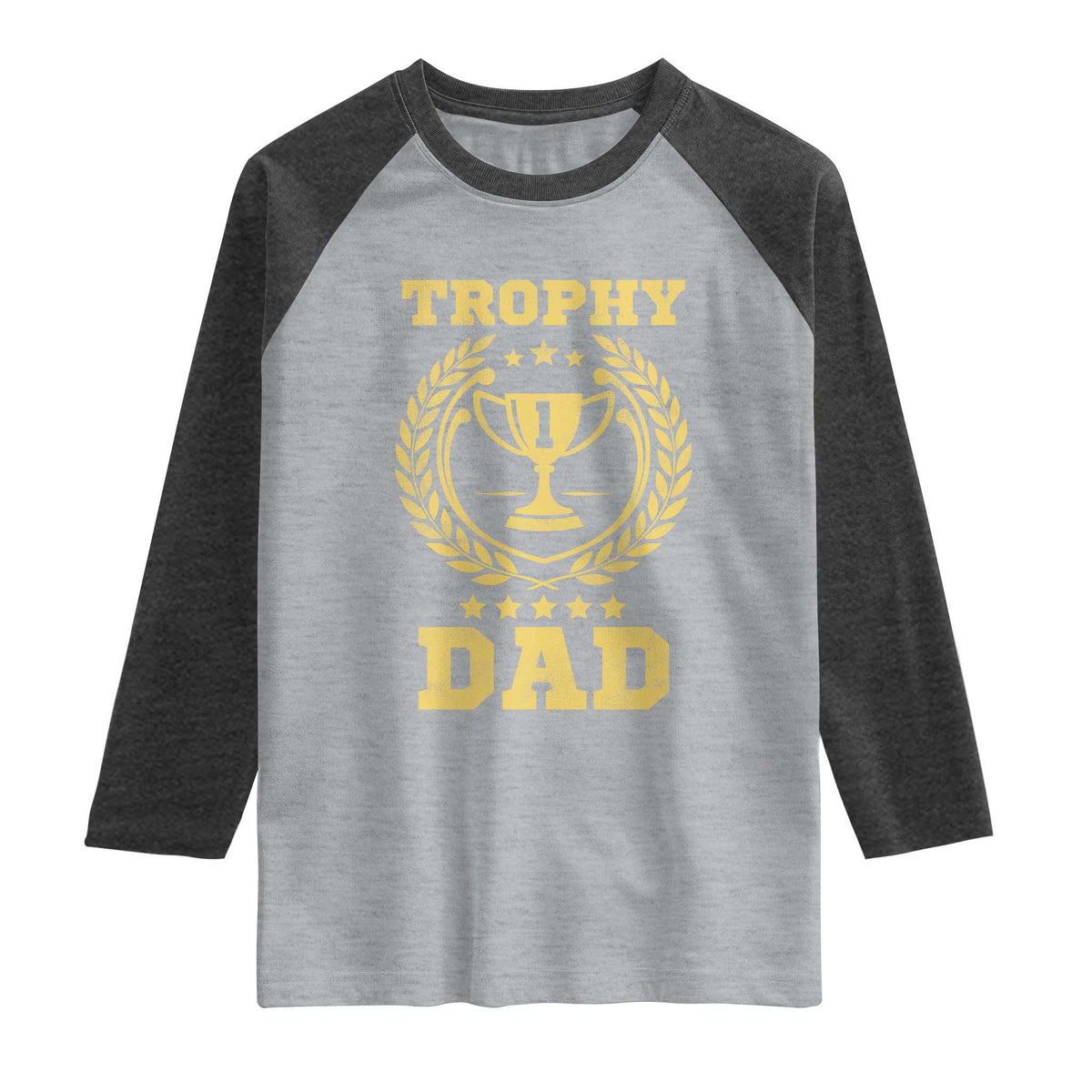 Trophy Dad Raglan Shirt Number One Daddy Funny Dad Joke