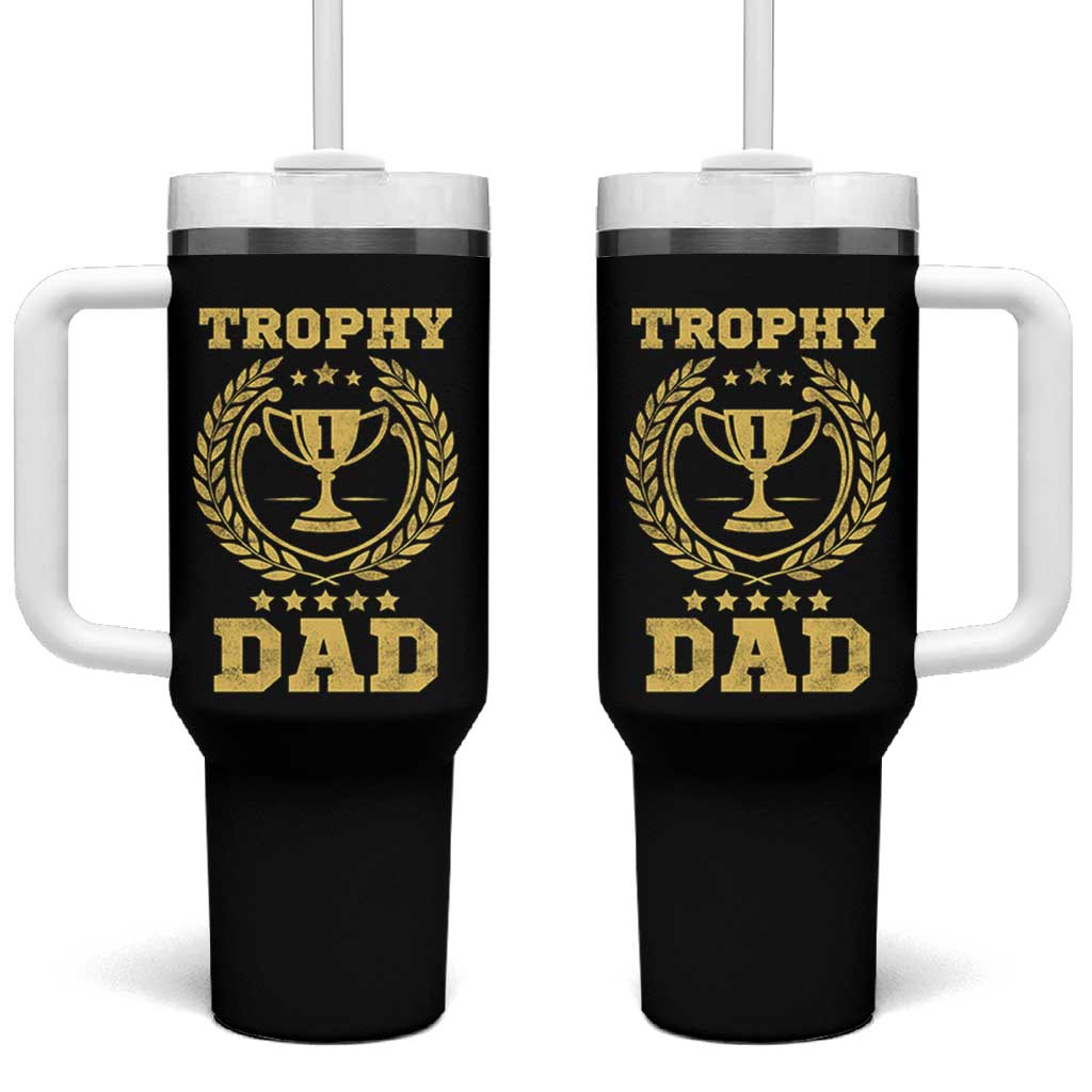 Trophy Dad Tumbler With Handle Number One Daddy Funny Dad Joke