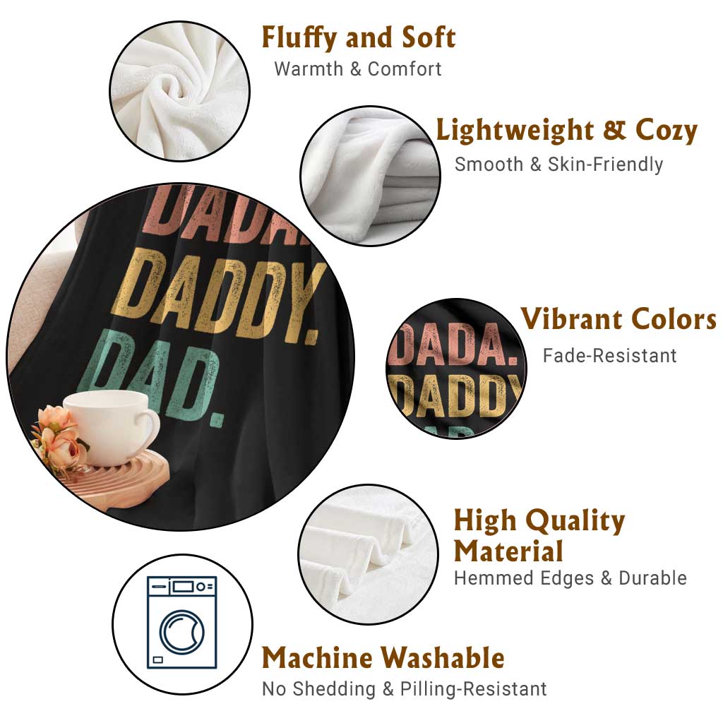 Dada Daddy Dad 67 Throw Blanket Funny Six Seven Father's Day