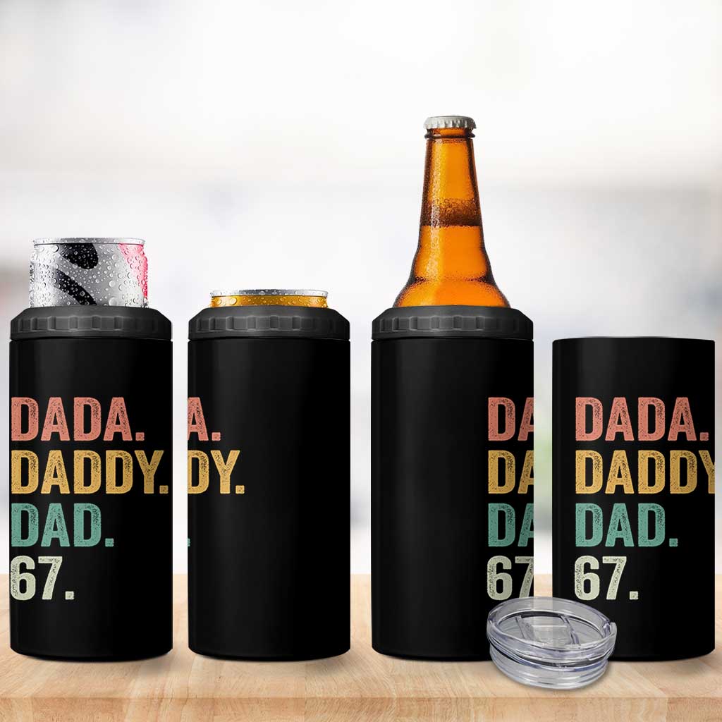 Dada Daddy Dad 67 4 in 1 Can Cooler Tumbler Funny Six Seven Father's Day
