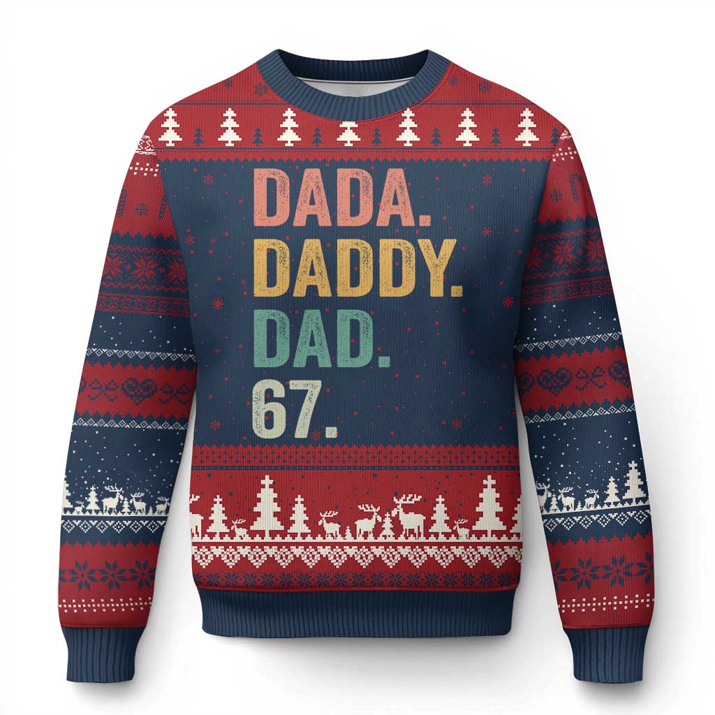 Dada Daddy Dad 67 Ugly Christmas Sweater Funny Six Seven Father's Day