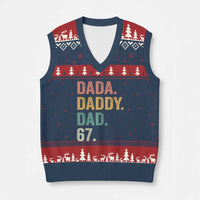 Dada Daddy Dad 67 V-Neck Knit Sweater Vest Funny Six Seven Father's Day