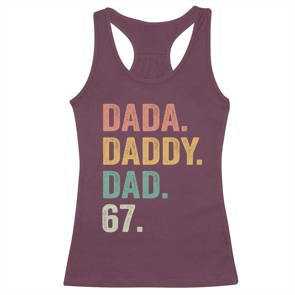 Dada Daddy Dad 67 Racerback Tank Top Funny Six Seven Father's Day