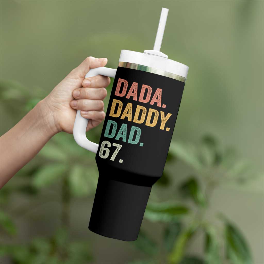 Dada Daddy Dad 67 Tumbler With Handle Funny Six Seven Father's Day
