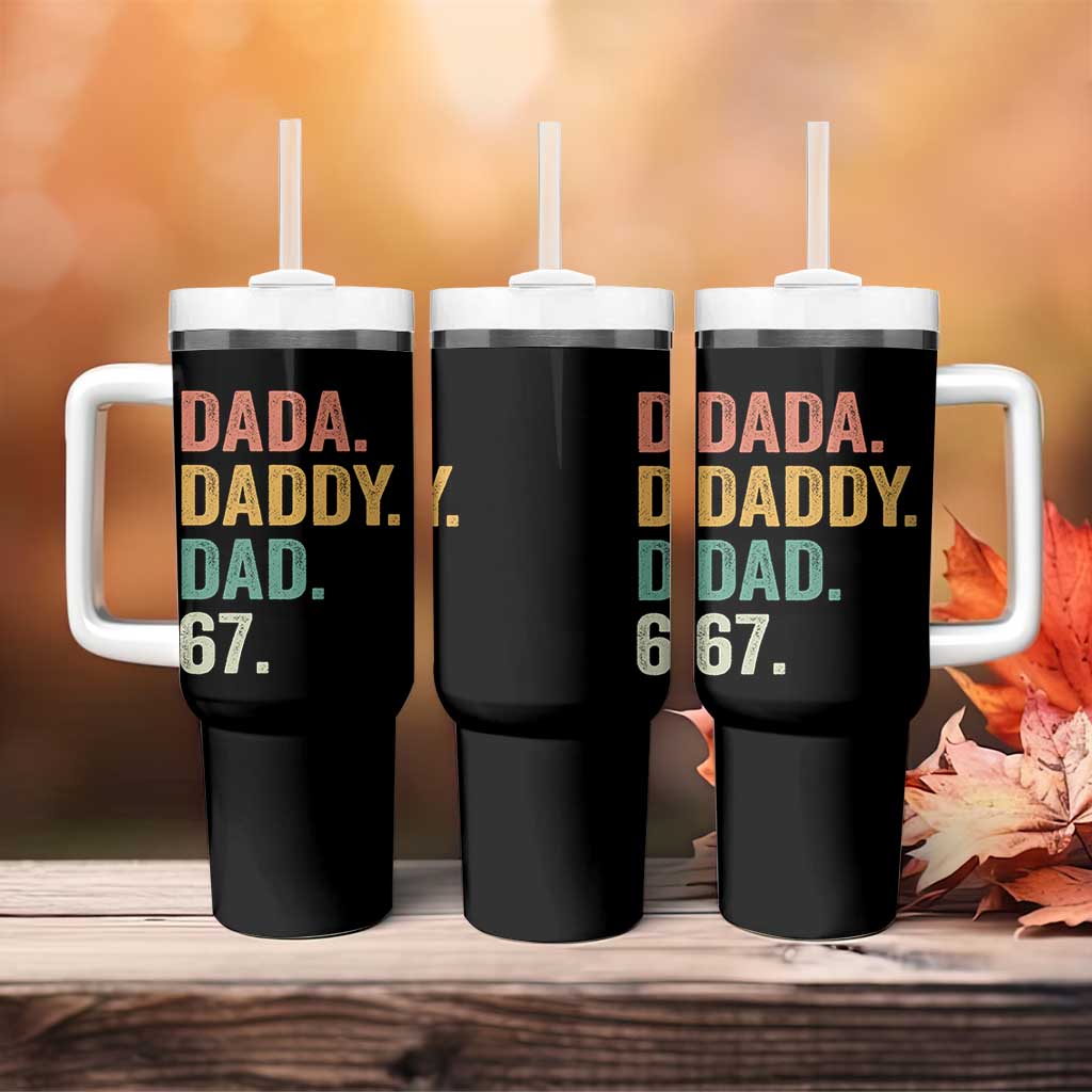 Dada Daddy Dad 67 Tumbler With Handle Funny Six Seven Father's Day