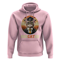 Funny Cat Hoodie Educated Graduation Academic Regalia Cap Gown - Wonder Print Shop