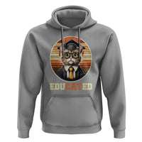 Funny Cat Hoodie Educated Graduation Academic Regalia Cap Gown - Wonder Print Shop