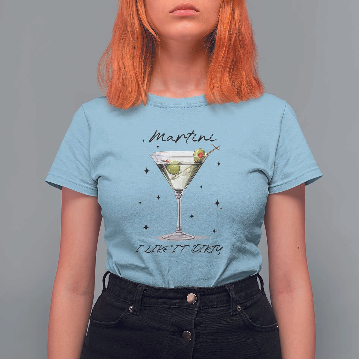 Dirty Martini T Shirt For Women I Like It Dirty Funny Cocktail Glass - Wonder Print Shop