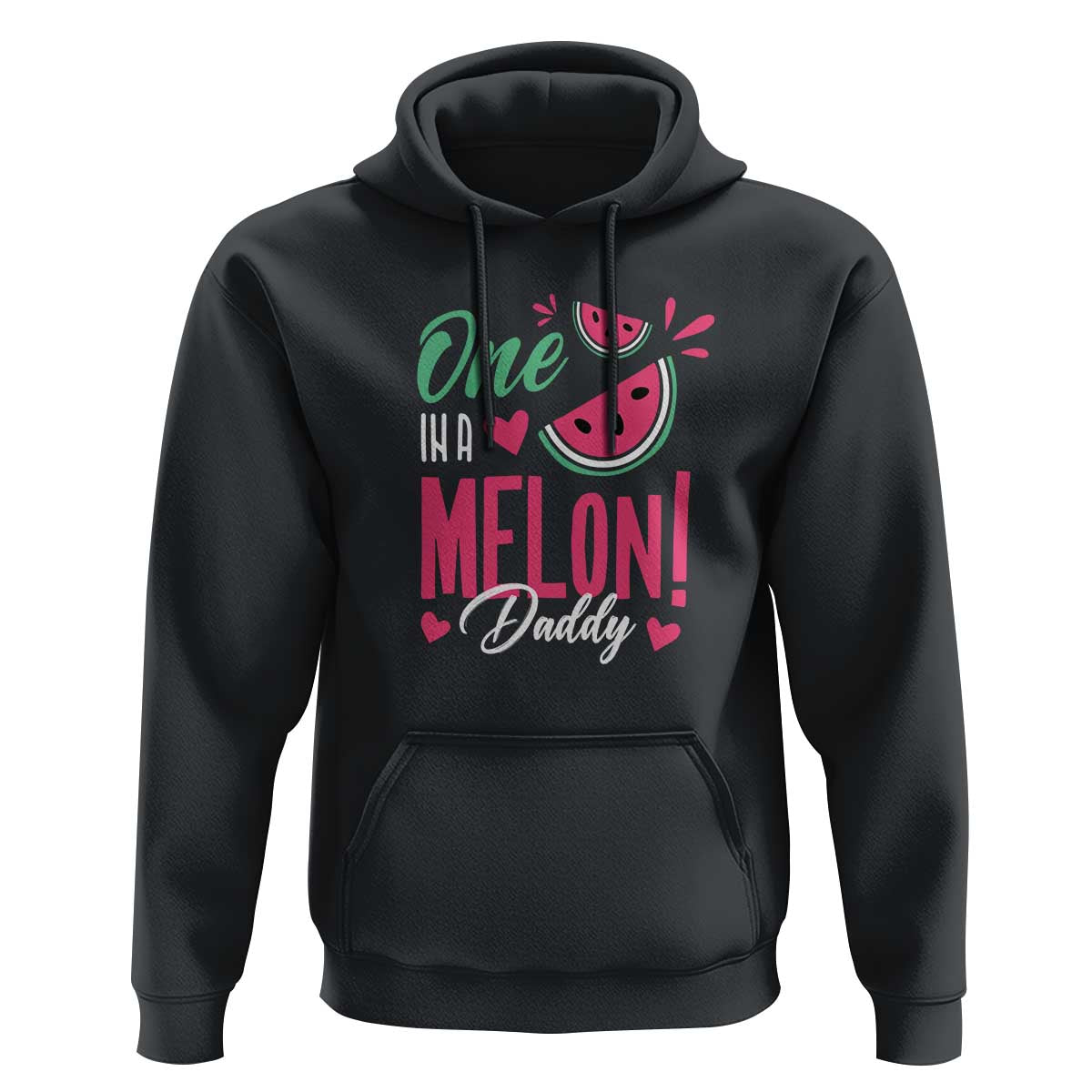 Dad Hoodie One In A Melon Daddy Birthday Funny Watermelon Summer Vacation - Wonder Print Shop
