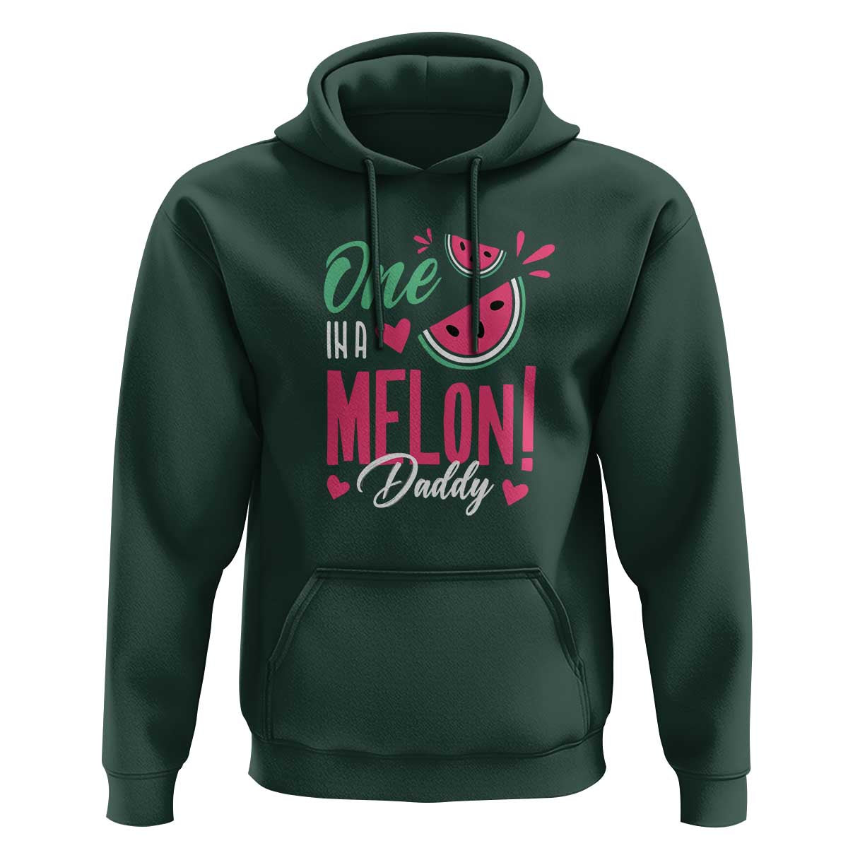 Dad Hoodie One In A Melon Daddy Birthday Funny Watermelon Summer Vacation - Wonder Print Shop