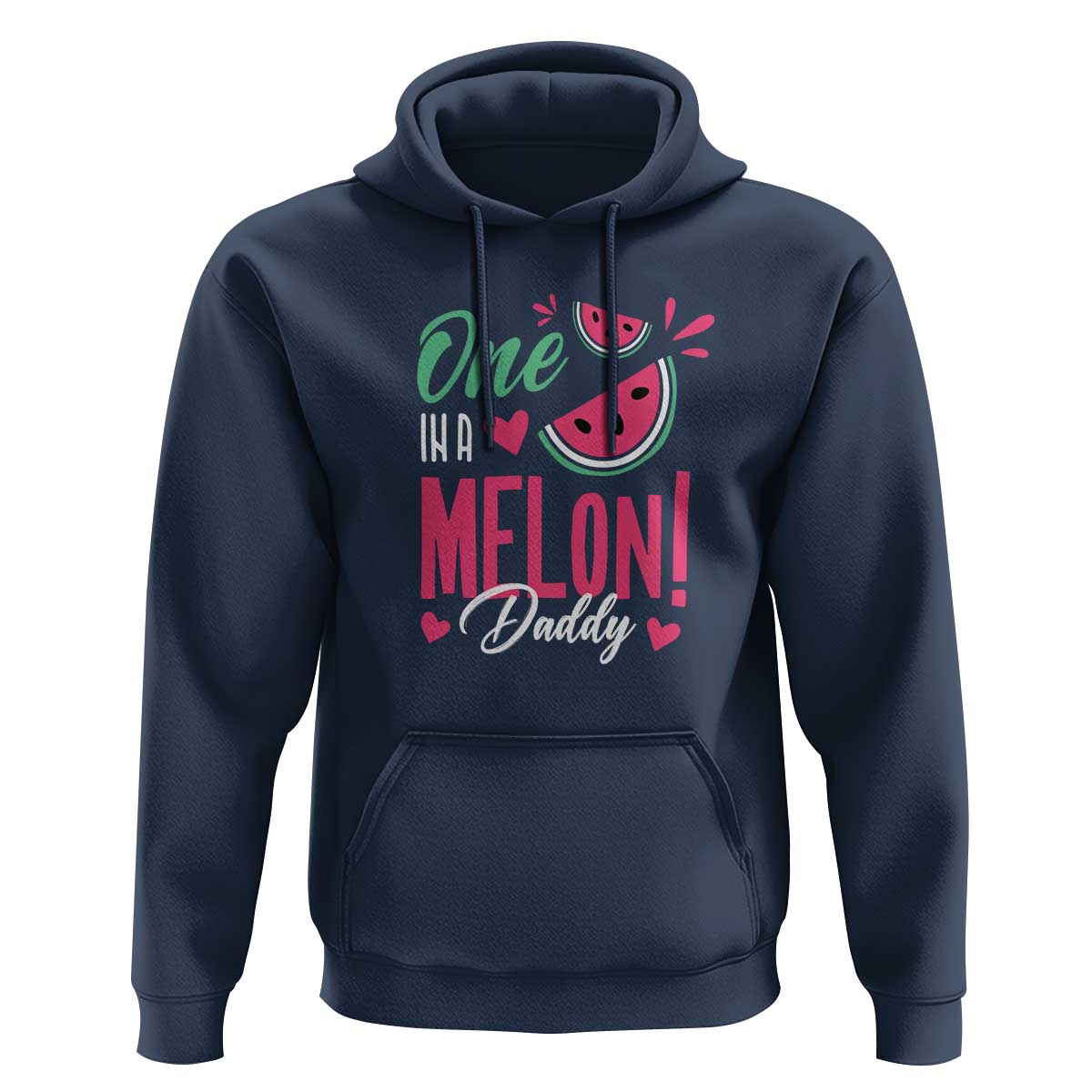 Dad Hoodie One In A Melon Daddy Birthday Funny Watermelon Summer Vacation - Wonder Print Shop