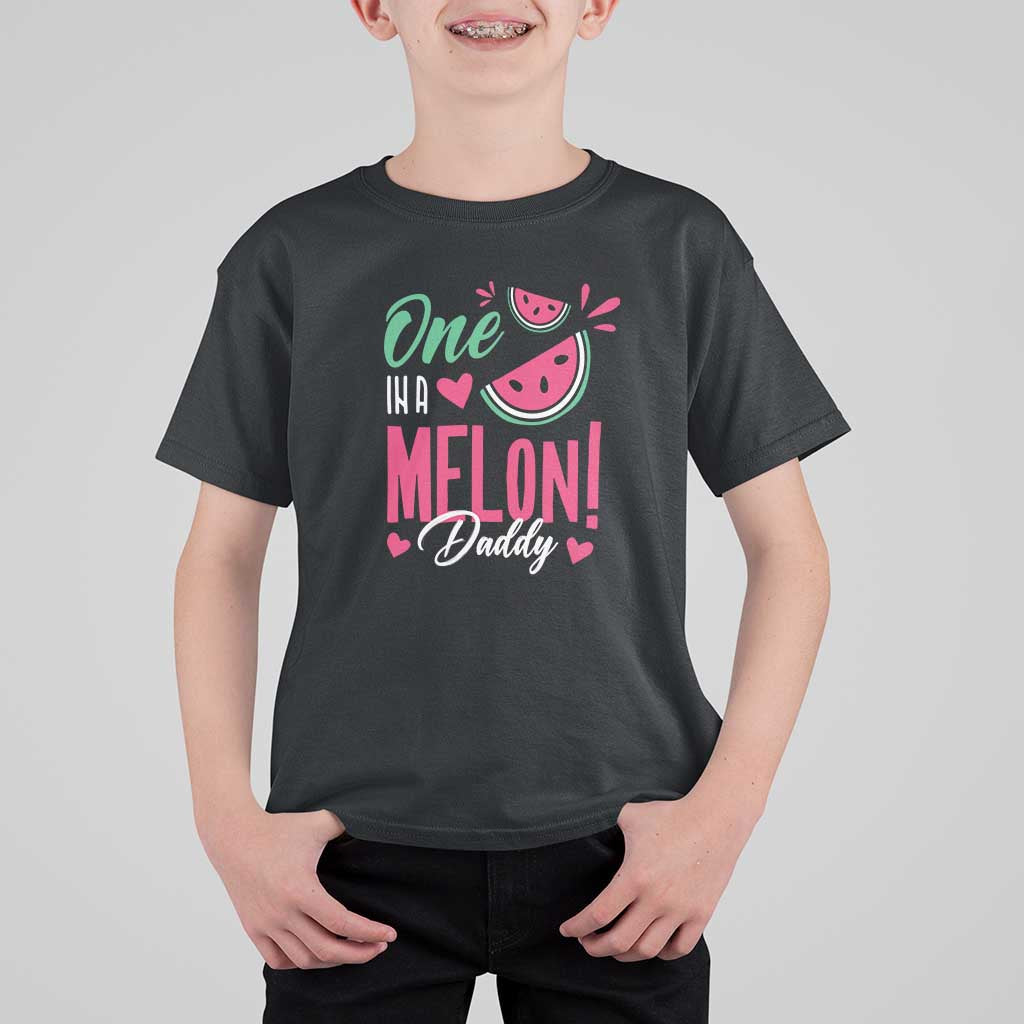 Dad T Shirt For Kid One In A Melon Daddy Birthday Funny Watermelon Summer Vacation - Wonder Print Shop