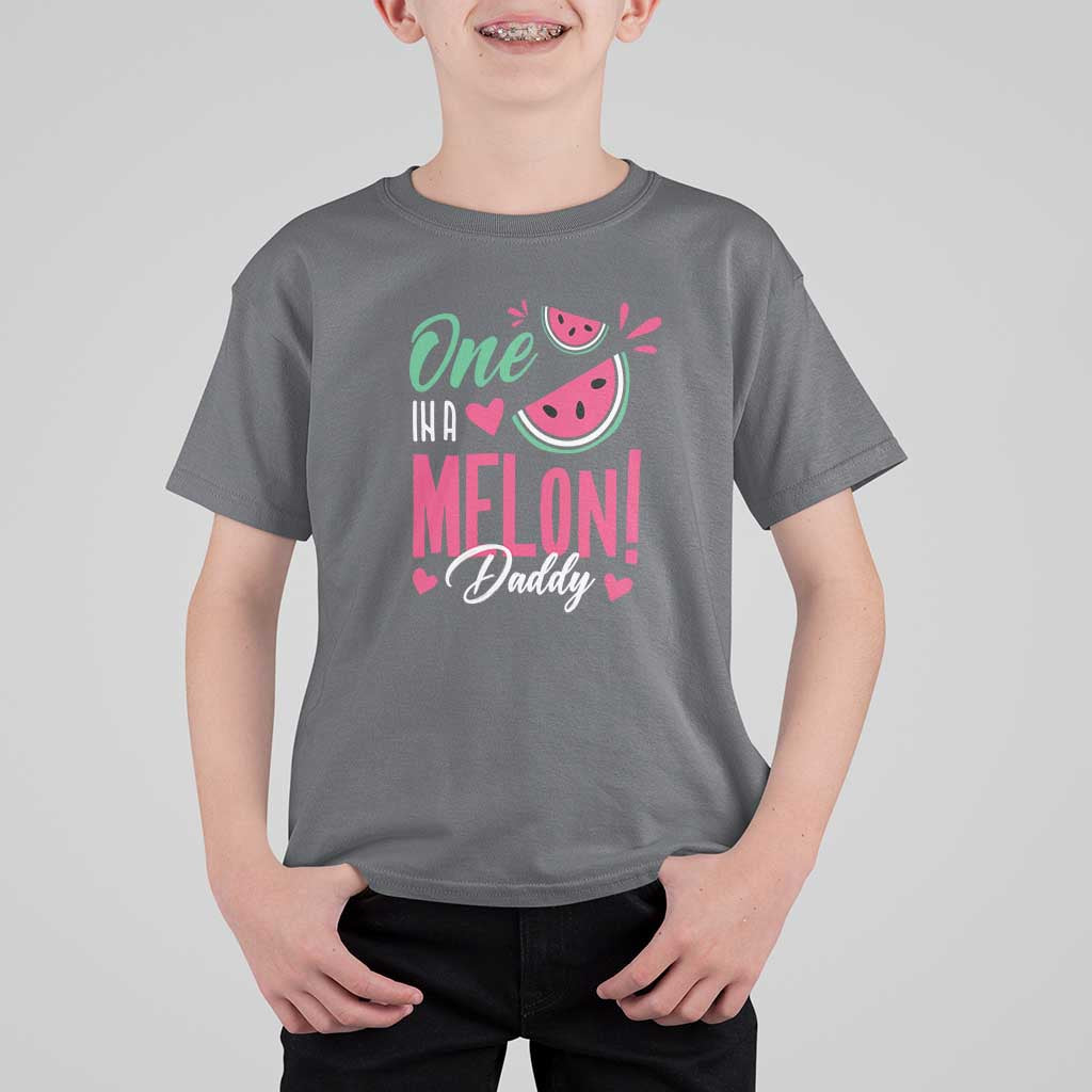 Dad T Shirt For Kid One In A Melon Daddy Birthday Funny Watermelon Summer Vacation - Wonder Print Shop