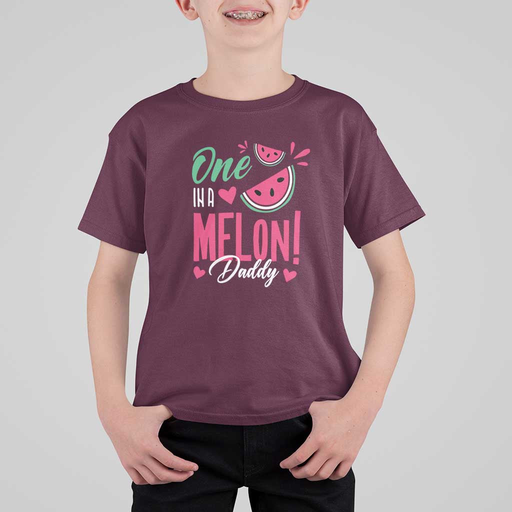 Dad T Shirt For Kid One In A Melon Daddy Birthday Funny Watermelon Summer Vacation - Wonder Print Shop