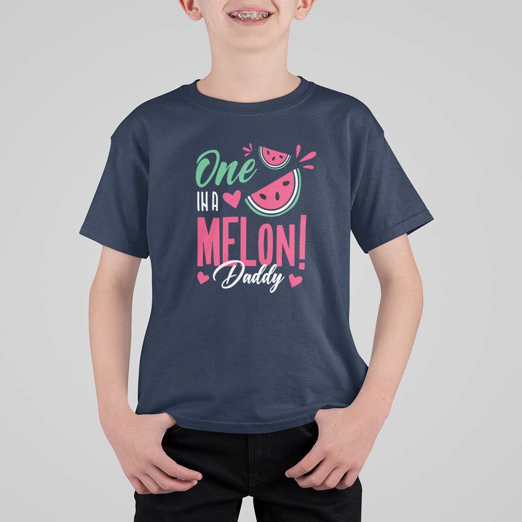 Dad T Shirt For Kid One In A Melon Daddy Birthday Funny Watermelon Summer Vacation - Wonder Print Shop