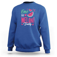 Dad Sweatshirt One In A Melon Daddy Birthday Funny Watermelon Summer Vacation - Wonder Print Shop