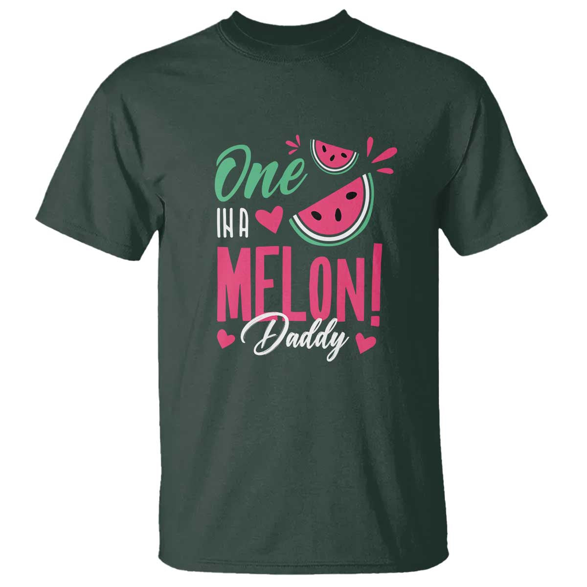Dad T Shirt One In A Melon Daddy Birthday Funny Watermelon Summer Vacation - Wonder Print Shop