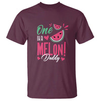 Dad T Shirt One In A Melon Daddy Birthday Funny Watermelon Summer Vacation - Wonder Print Shop
