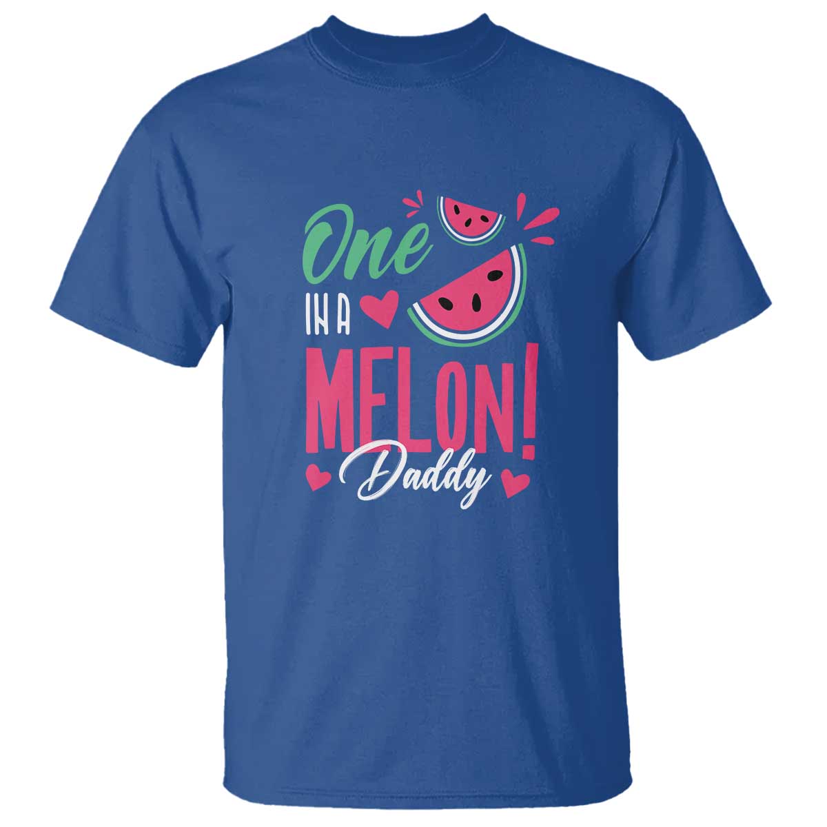 Dad T Shirt One In A Melon Daddy Birthday Funny Watermelon Summer Vacation - Wonder Print Shop