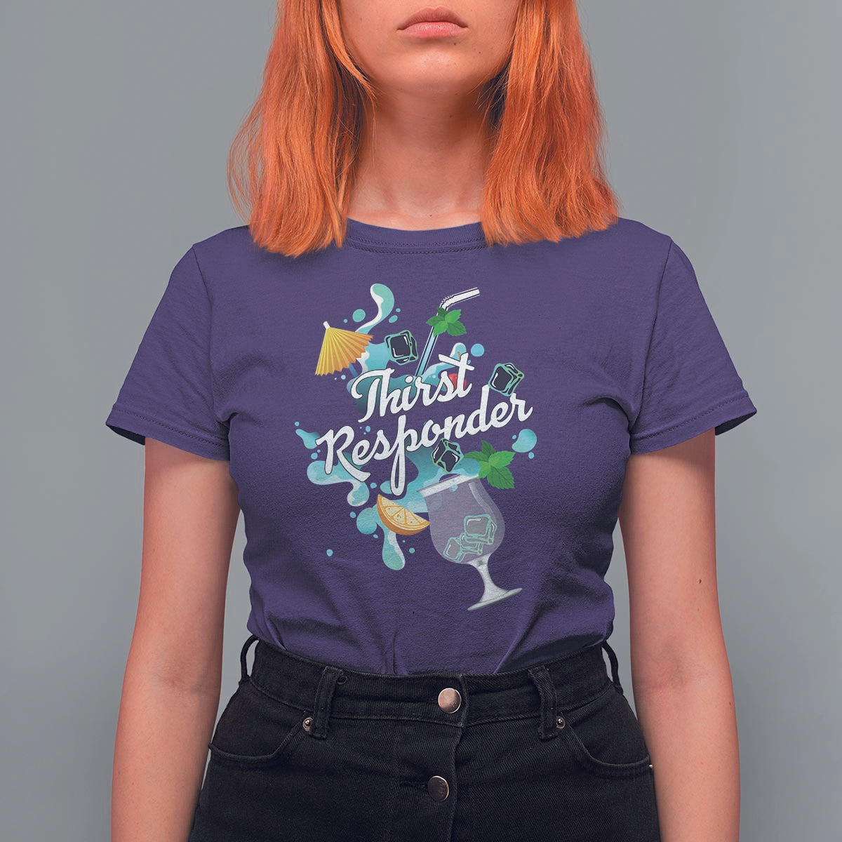 Cocktail Lover T Shirt For Women Thirst Responder Funny Mixologists Bartender - Wonder Print Shop