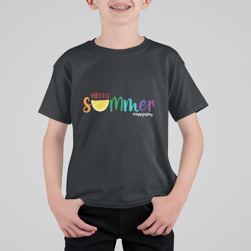 Cute Summer Vacation T Shirt For Kid Hello Summer Happy Last Day Sunshine Lemon - Wonder Print Shop