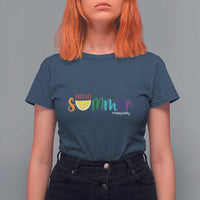 Cute Summer Vacation T Shirt For Women Hello Summer Happy Last Day Sunshine Lemon - Wonder Print Shop
