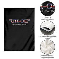 Funny Uh Oh England 1776 Garden Flag 4th Of July USA Grunge Union Jack Flag - Wonder Print Shop