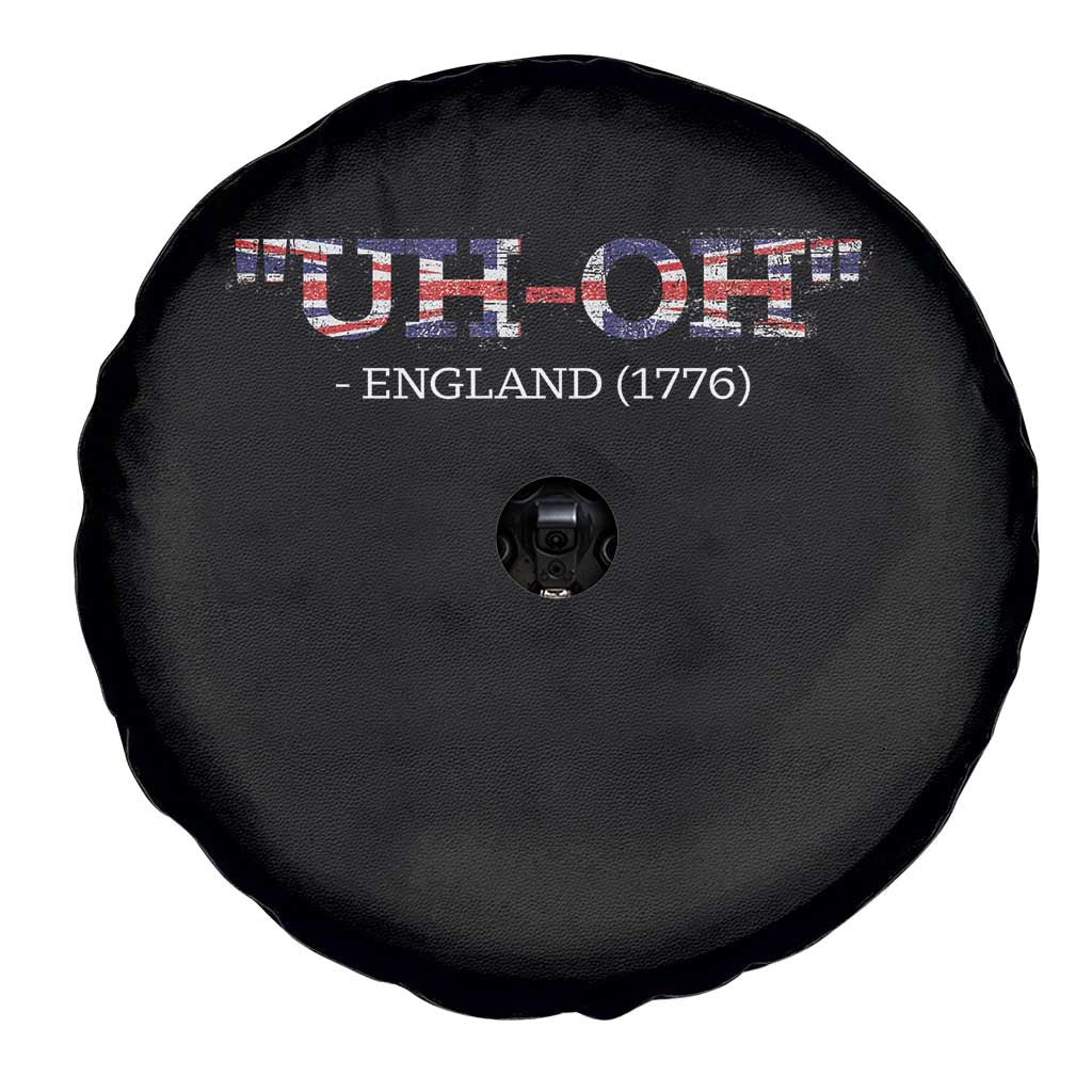 Funny Uh Oh England 1776 Spare Tire Cover 4th Of July USA Grunge Union Jack Flag - Wonder Print Shop