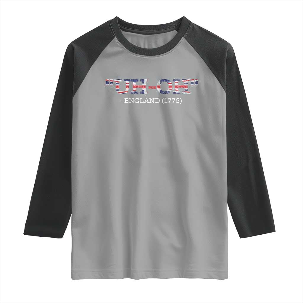 Funny Uh Oh England 1776 Raglan Shirt 4th Of July USA Grunge Union Jack Flag - Wonder Print Shop