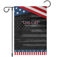 Funny Uh Oh England 1776 Garden Flag 4th Of July USA Grunge Union Jack Flag