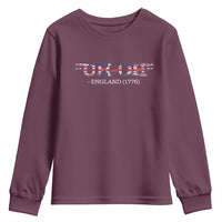 Funny Uh Oh England 1776 Youth Sweatshirt 4th Of July USA Grunge Union Jack Flag - Wonder Print Shop