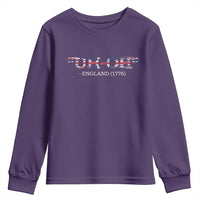 Funny Uh Oh England 1776 Youth Sweatshirt 4th Of July USA Grunge Union Jack Flag - Wonder Print Shop