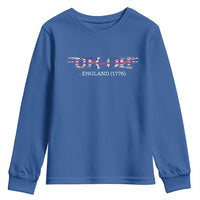 Funny Uh Oh England 1776 Youth Sweatshirt 4th Of July USA Grunge Union Jack Flag - Wonder Print Shop