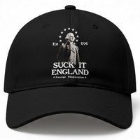Funny Suck It England Baseball Cap 4th of July 1776 George Washington