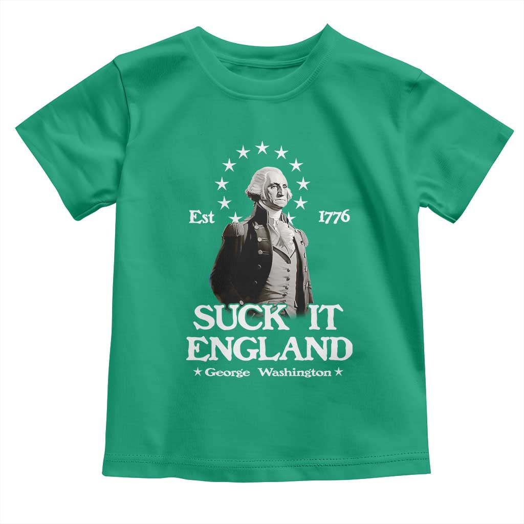 Funny Suck It England Toddler T Shirt 4th of July 1776 George Washington - Wonder Print Shop