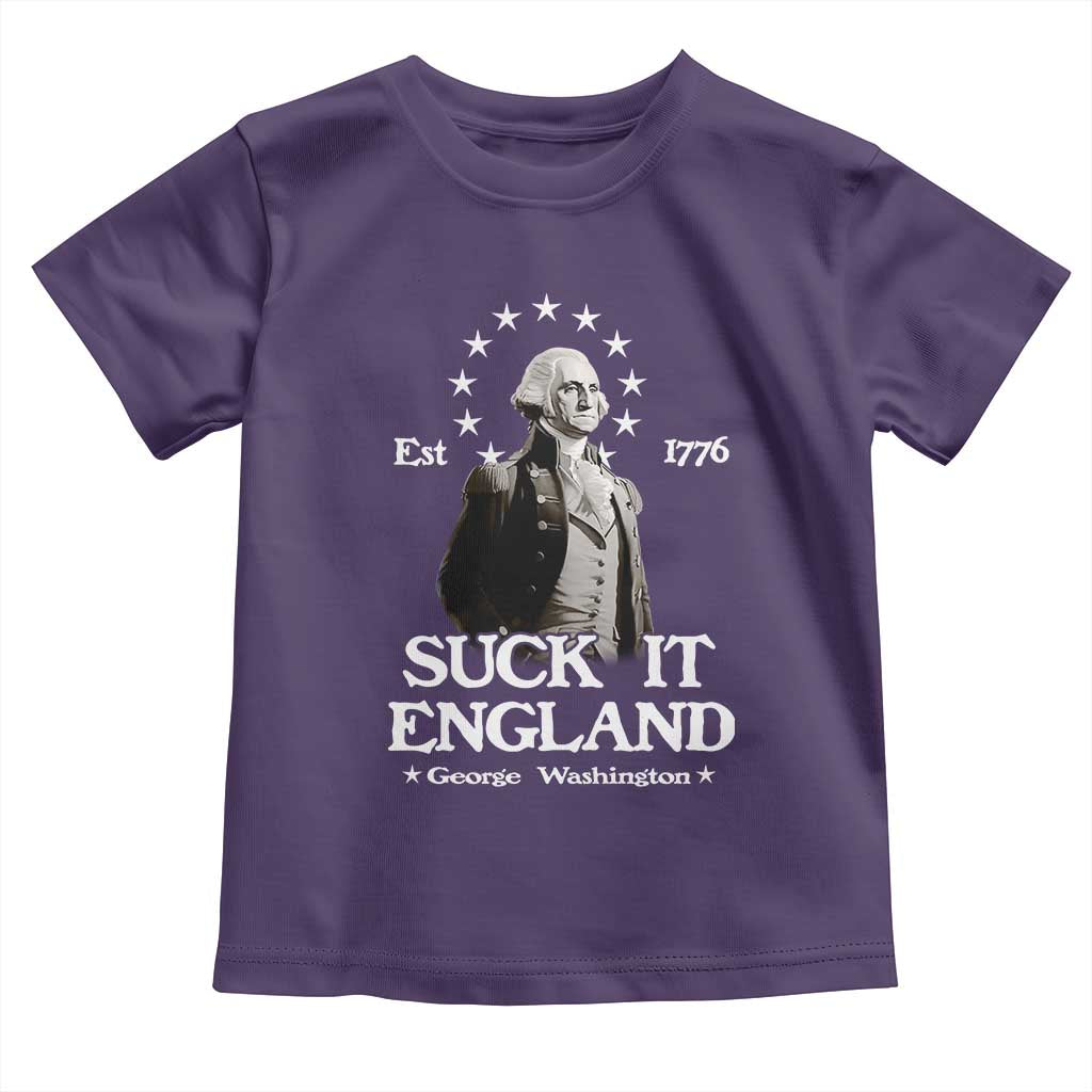 Funny Suck It England Toddler T Shirt 4th of July 1776 George Washington - Wonder Print Shop