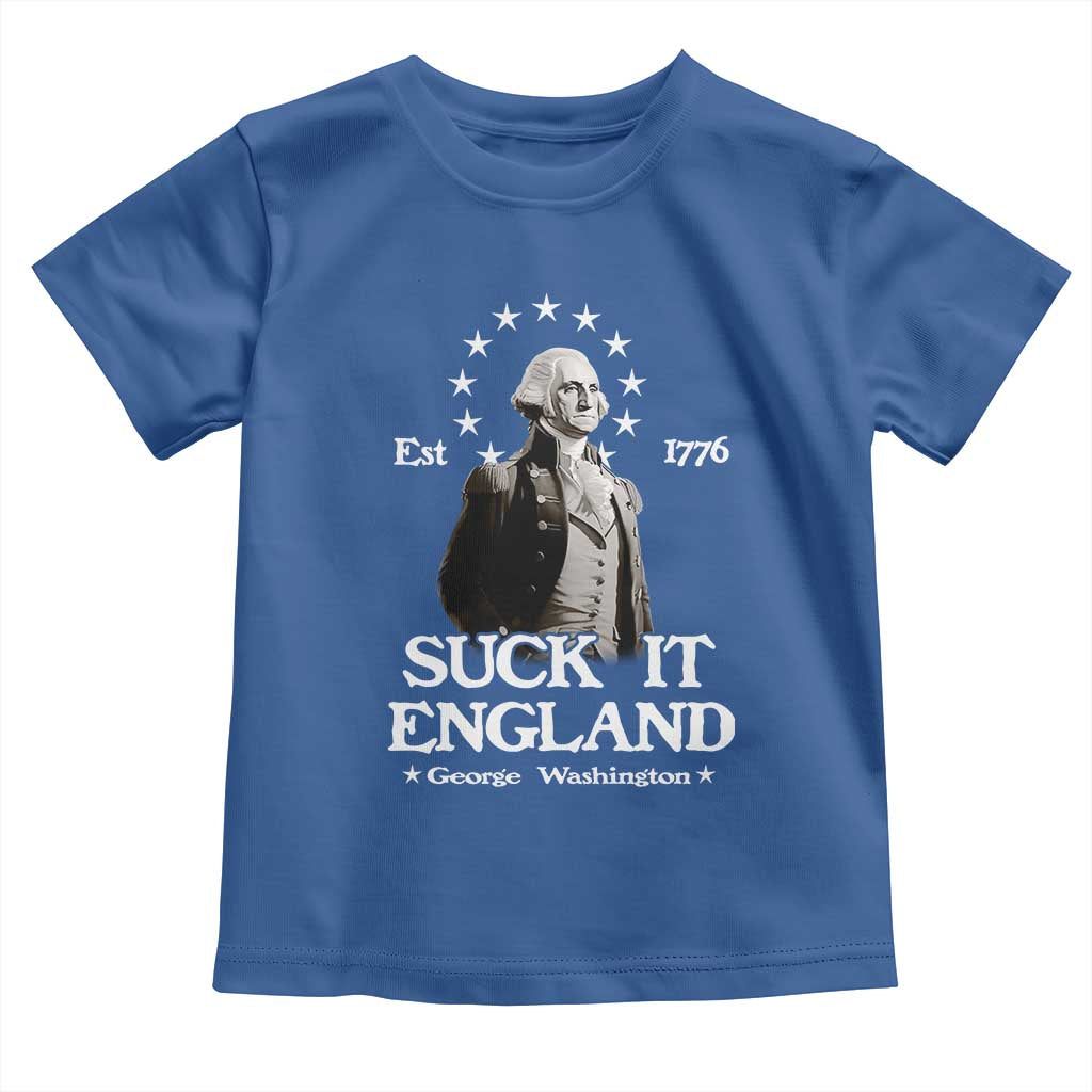 Funny Suck It England Toddler T Shirt 4th of July 1776 George Washington - Wonder Print Shop