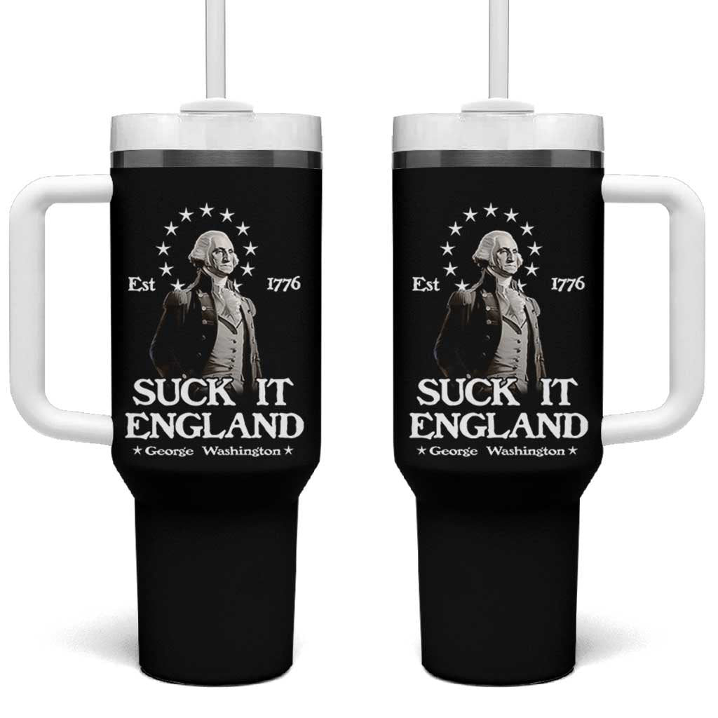 Funny Suck It England Tumbler With Handle 4th of July 1776 George Washington - Wonder Print Shop
