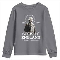 Funny Suck It England Youth Sweatshirt 4th of July 1776 George Washington - Wonder Print Shop