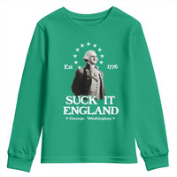 Funny Suck It England Youth Sweatshirt 4th of July 1776 George Washington - Wonder Print Shop